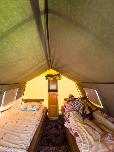istock Nature vacation in a tent like home 2173479638