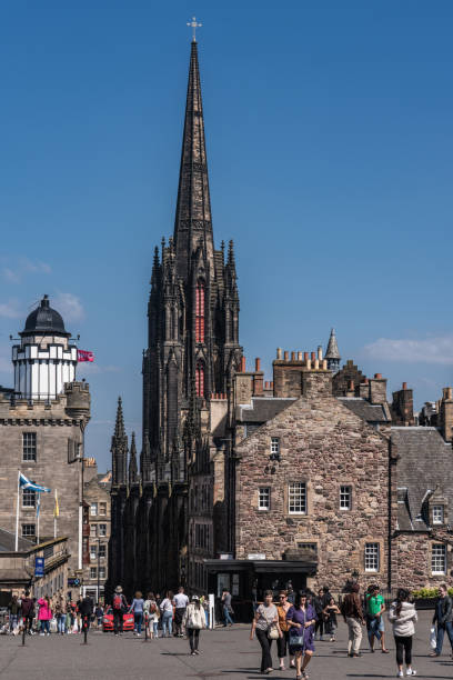 This is a view of Tolbooth Kirk, an historic church and popular religious site in the old town area on May 31, 2021 in Edinburgh, Scotland