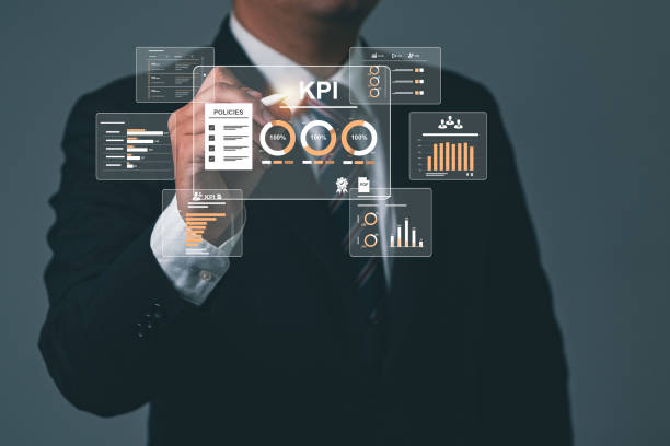 istock Corporate KPI Quality Assessment Virtual Screen Image of a businessman pointing at a virtual screen in the evaluation of the company using a KPI system. 2173490112