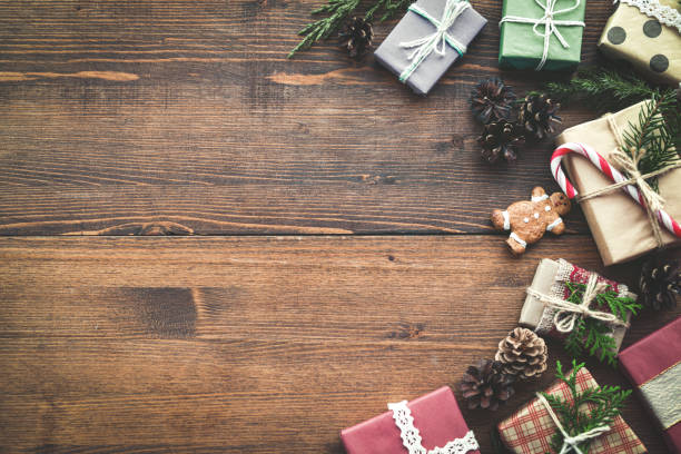 istock christmas background with christmas gift 2173497600