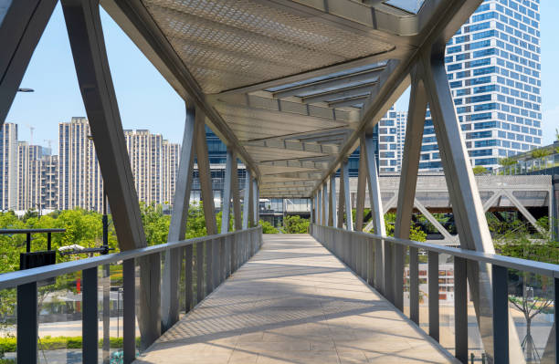 istock Financial district office building pedestrian bridge passage 2173498615