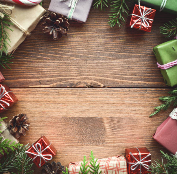 istock christmas background with christmas gift 2173498725