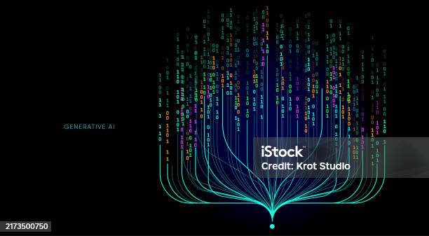 Illustration Of Abstract Stream Artificial Intelligence Big Data ...