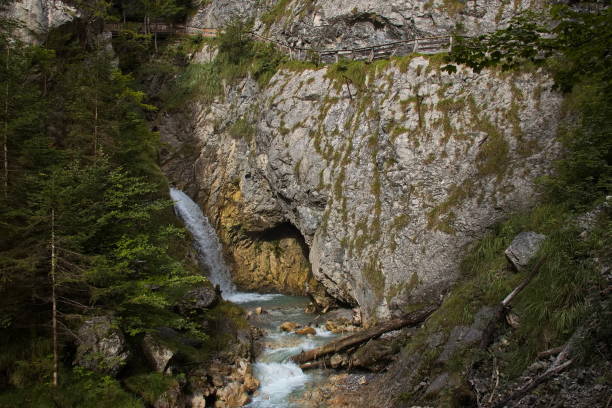 istock Hiking track in Wolfsklamm at Stans, Austria, Europe 2173501488