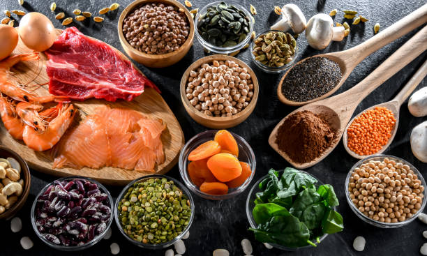 istock Composition with food products rich in zinc 2173516212