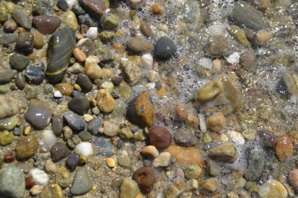 Colorful pebbles by the sea