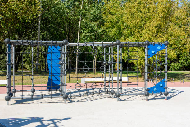 istock Children's devices for developing physical strength and agility in children. 2173525449