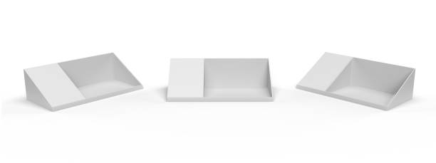 istock Empty product display tray. Supermarket promotional display rack. Counter top display. 3D Rendered. 2173525838