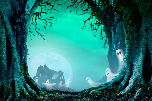 istock Ghosts Swirl Around A Haunted House 2173531032