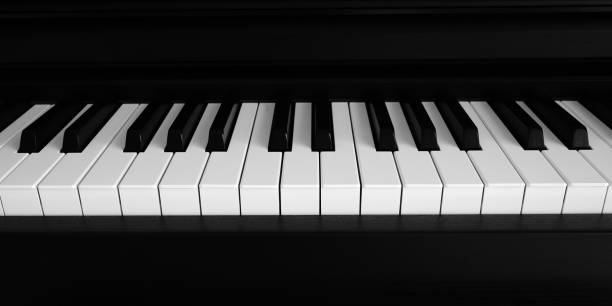 close-up of a piano keyboard fragment