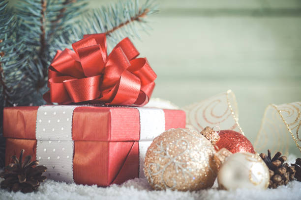 istock Christmas background with Christmas decorations 2173547373