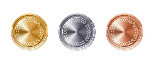 istock Golden, silver and bronze realistic award medals collection isolated on transparent background. 2173549132