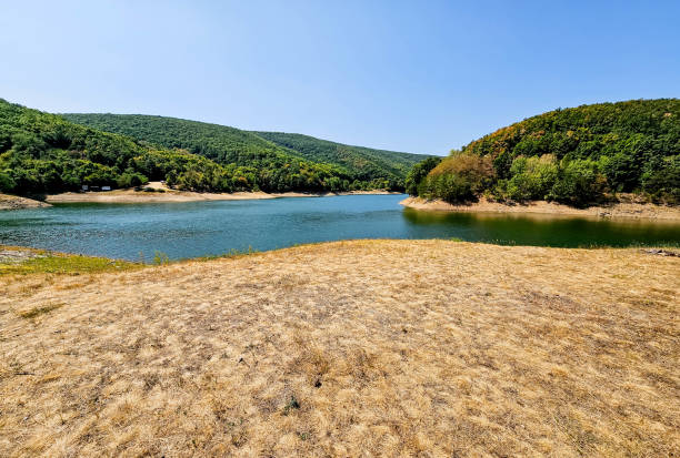 Wonderful view of the lake during the sunny summer day