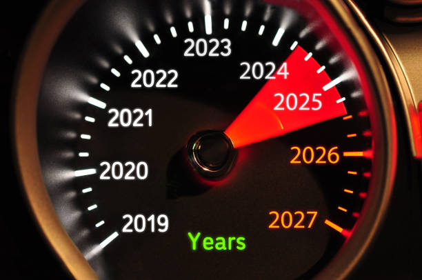 istock 2025 Speedometer New year concept 2173550897