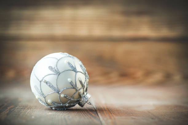 Christmas decorations on wooden background