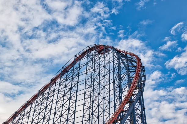 istock Thrilling Roller Coaster Under Blue Sky in Blackpool, UK 2173570945