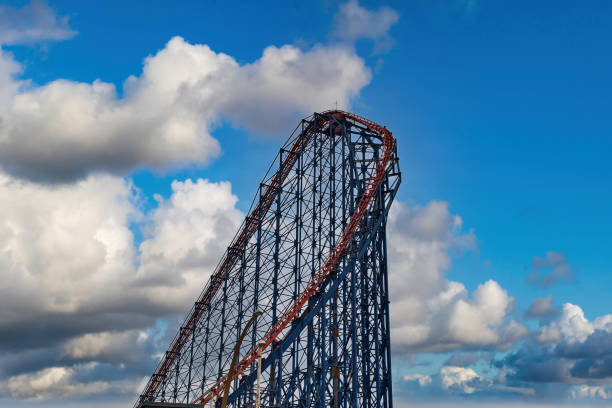 3d rendering of a wooden roller coaster.