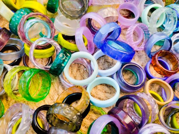 High angle view of many Jewelry Abstract background.