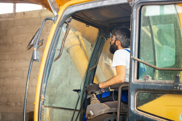 Earth mover during construction work,