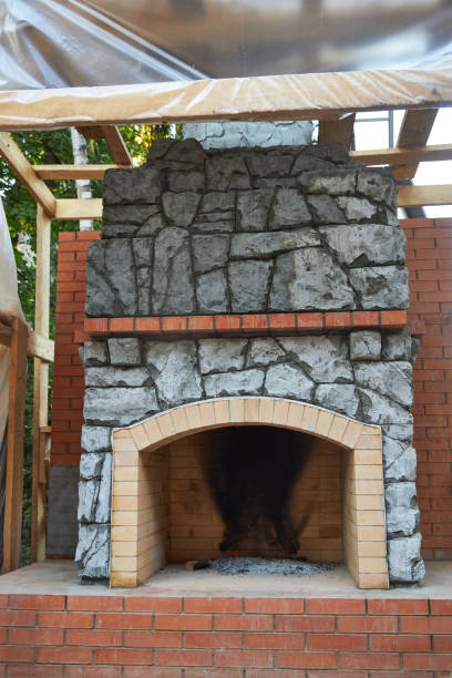 istock process of making an outdoor garden fireplace 2173577349