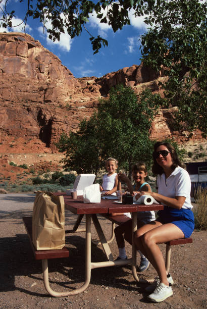 Arches NP - Picnic - 1986. Scanned from Kodachrome 25 slide.