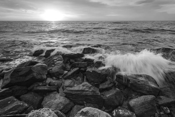 istock wave splash of the rocky sea coast 2173597333