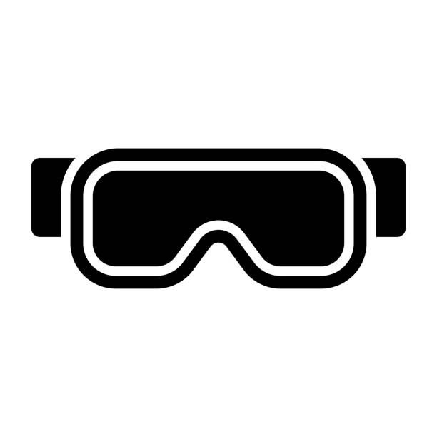 illustrazioni stock, clip art, cartoni animati e icone di tendenza di safety glass icon - occhiali protettivi