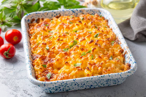 istock Traditional North American dish. Baked pasta with cheese. 2173601656