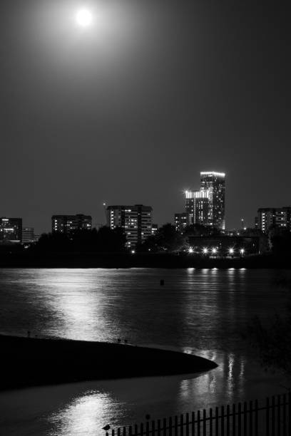 A night shot of the Halifax Harbour in Nova Scotia