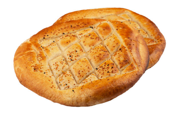 istock Homemade Ramadan pita (pide) on white background 2173603871