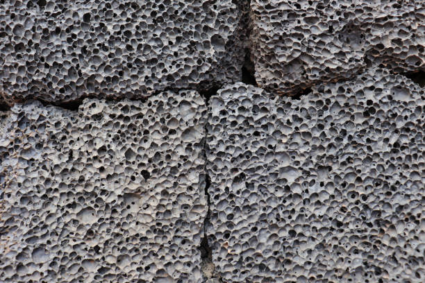 background and texture of black volcanic rocks