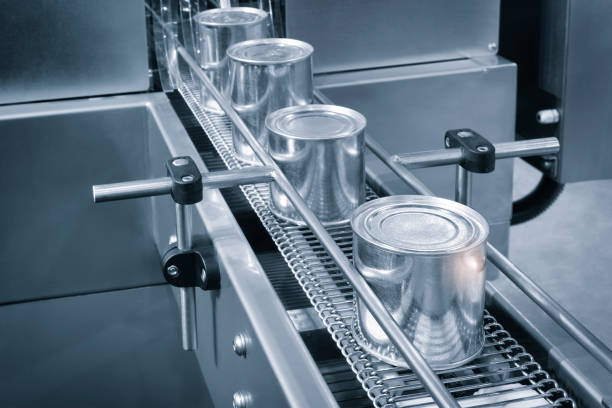 istock Machinery Industrial machine packaging canning production. canned food packaging processing, industrial food concept 2173604748