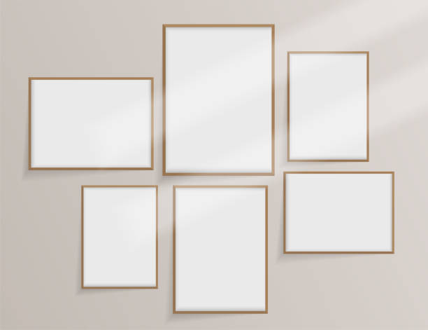istock Set of templates of wooden frames on the wall 2173605553