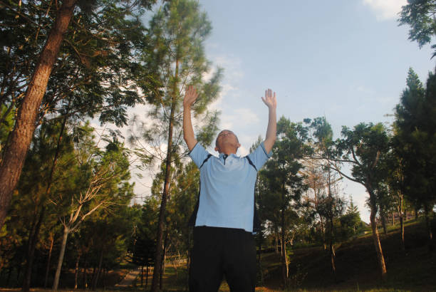 Forest bathing and meditation outdoor.