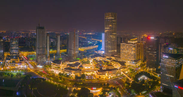 istock Aerial view of Shanghai Downtown skyline at night 2173617621