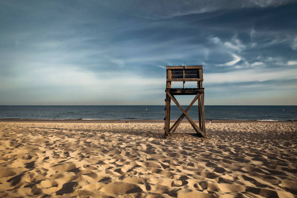 istock Lifeguard Chair at Indiana Dunes Beach 2173618272