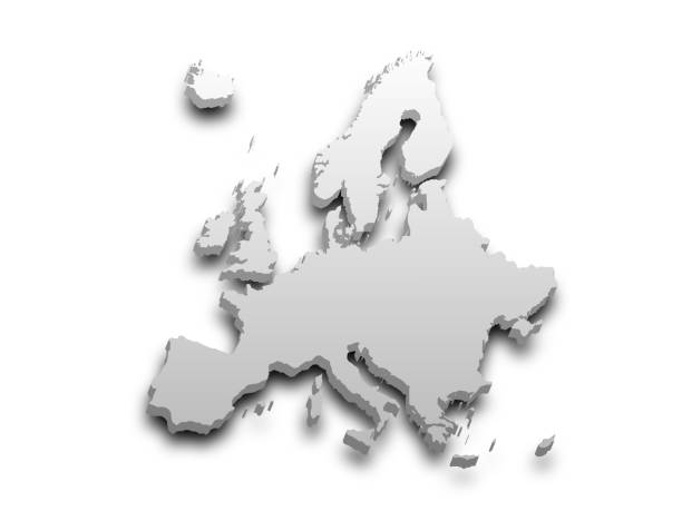istock 3d render map of Europe with borders, Europe continent administrative map with color on white background. EU, European map 2173624761