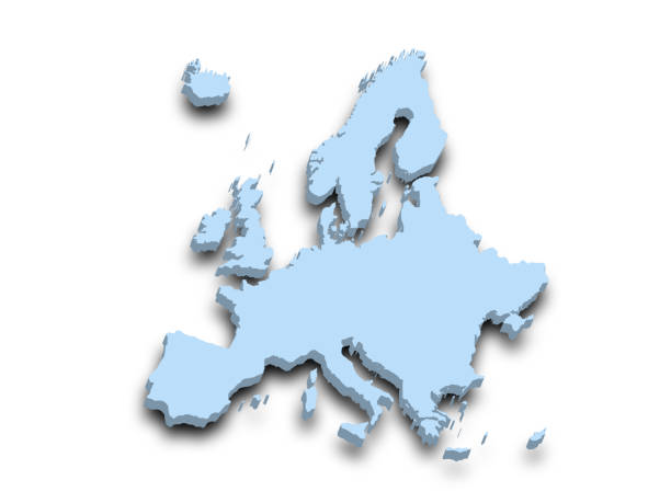 istock 3d render map of Europe with borders, Europe continent administrative map with color on white background. EU, European map 2173624784