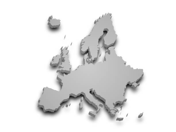 istock 3d render map of Europe with borders, Europe continent administrative map with color on white background. EU, European map 2173625031