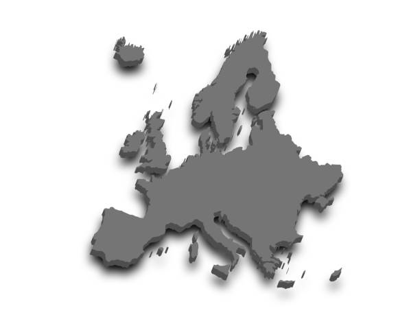 istock 3d render map of Europe with borders, Europe continent administrative map with color on white background. EU, European map 2173625090