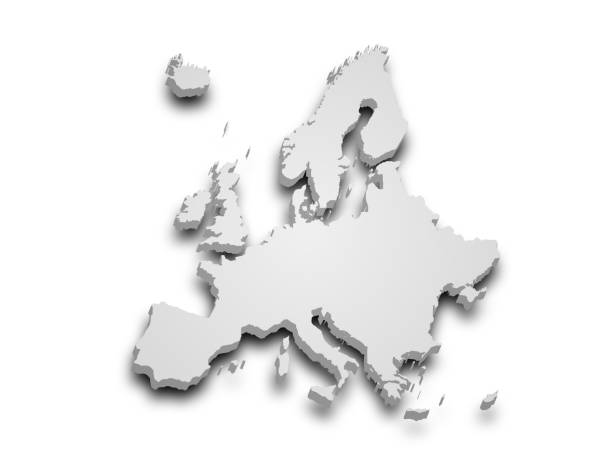 istock 3d render map of Europe with borders, Europe continent administrative map with color on white background. EU, European map 2173625102