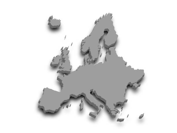 istock 3d render map of Europe with borders, Europe continent administrative map with color on white background. EU, European map 2173625428