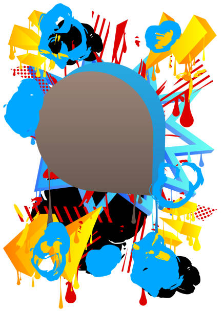 istock Graffiti speech bubble. Abstract modern Messaging sign street art decoration, Discussion icon performed in urban painting style. 2173633687