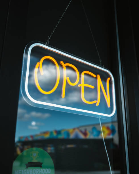 istock Open Sign - Small Business - Colorful Orange and White 2173639212