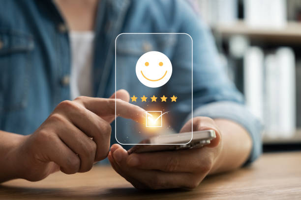 istock The concept of customer satisfaction survey via online application. 2173644194