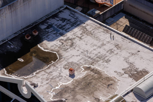 Top down view of poorly maintained buildings