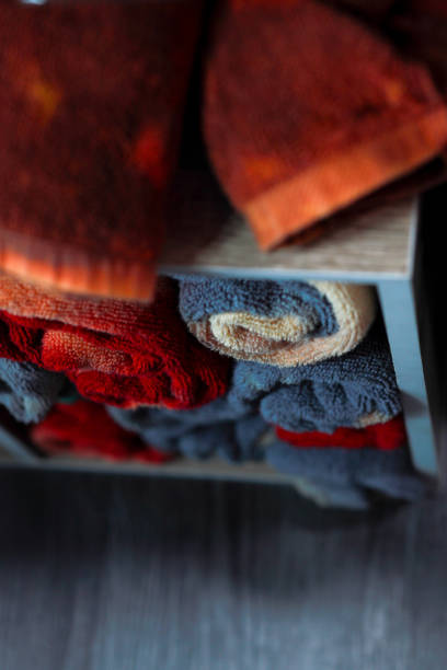 istock Colorful towels neatly rolled up 2173646670