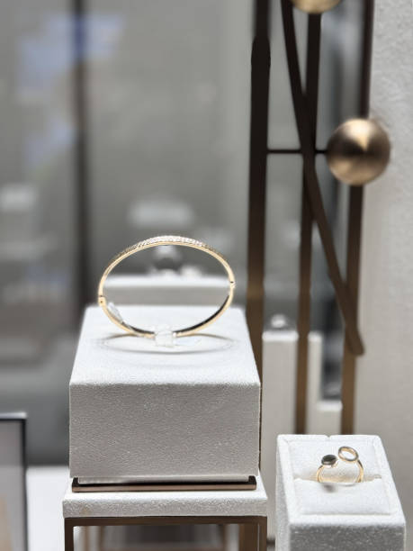 istock Minimalist Gold Ring Displayed in Jewelry Store 2173648395