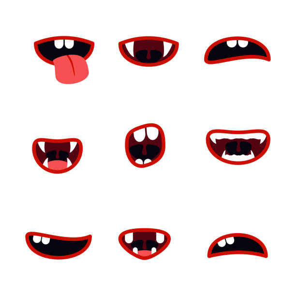 istock Mouth monster icon flat style. collection of isolated cartoon illustrations 2173650658