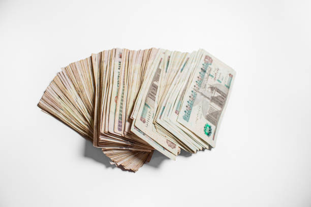 istock Egyptian 100 Pound Currency Bundles on White Background. 2173656200